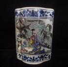 Fine Chinese Antique Hand Painting Porcelain Brush Pot Vase  jiaqing  Mark