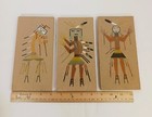 3 Vtg Native American Dancing - Healing Indian Sand Painting Art Gilbert Ortega