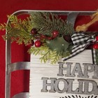 Beautiful Galvanized Metal Silver Tobacco Basket  happy Holidays