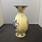 Vintage 11    Blauw Delft Rose Floral Vase Ceramic Porcelain Hand Painted 1972