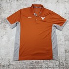 University Of Texas Longhorns Polo Shirt Mens Large Orange Gray Nike Dri Fit