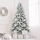 6 Ft Artificial Snow Flocked Christmas Tree 1100 Pe pvcbranches     2year Warranty