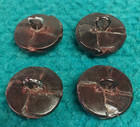 Lot Of 4   Brown Patent Leather Shank Buttons   20mm   Coat jacket