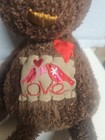 Dan Dee Plush Teddy Bear Love Birds Patch Red Heart Stuffed Animal Brown 15 