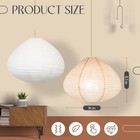 2 Pcs Hanging Fabric Lamp Shade 16 Inch Handmade Linen Pendant Light Shade Whit