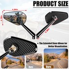 Harley Mirrors Carbon Fiber Rear View Side Mirrors Extended Stem Road Glide