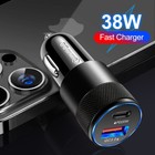 Pd 38w Fast Car Charger Adapter Usb Type C Cord For Iphone 15 16 17 Air samsung