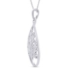 Tree Of Life Teardrop Pendant Necklace Sterling Silver 925