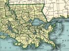 1942 Vintage Louisiana Map Antique Louisiana State Map Wall Decor 1891