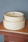 Vintage Mid Century Modern Fiberglass Lamp Shade Two Tier 1960   s Atomic Retro