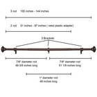 1  Window Treatment Curtain Rod With Decorative Pattern Urn Finials  Adjustab   