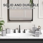 Gray Bathroom Accessories Set Resin 6pcs  Square Toothbrush Holders Set Compl   