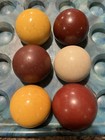 Lot Of 6  Antique   Vintage Cue   Break  Balls - 2 3 16  - 2 3 8  Diam