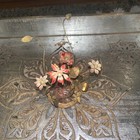 Vintage Enamel   Copper Floral Tabletop Art Sculpture Brutalist Mcm Ooak  Stones