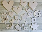 Lot Of Over 100 Kraft Chipboard Pieces Shapes  - Heart Flower Star Snowflake