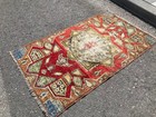 3 4x5 8 Ft Rug  Turkish Vintage Rug  Red Wool Rug