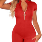 Nwt Womens Xl Bodysuit Romper Jumpsuit Bodycon Red Leotard Sexy Zip Club Party