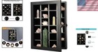 Wall-mounted Wooden Rock Display Case With Adjustable Shelves For Collectibles