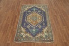 Vintage Wool Purple Traditional Foyer Rug 3x5 Hand-knotted Accent Carpet