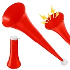 24 Inch Collapsible Stadium Horn  Vuvuzela Plastic Blow Cheering Horn  Red