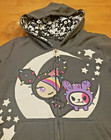 Tokidoki Hoodie Rainbow Pink Cactus Friends Charcoal Zip Up Women s Size Small