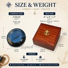 3  Antique Brass Lens Compass With Rosewood Box Vintage Nautical Marine Gift