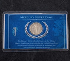 Historic Mercury Silver Dime 90  Silver Coin In Laminated Collector Display Card