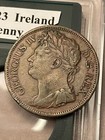 1823    Penny Ireland Half 1 2 George Iv Copper Coin W  Plastic Case 
