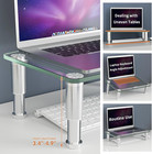 2 Pack Computer Monitor Riser With Height Adjustable Multi Media Desktop Stand F