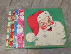 Vintage Christmas Gift Wrap Sheets Original Box Vtg Santa