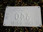 Vintage 1986 Detroit Street Vendor Edible Items License Plate 340 Metal Embossed