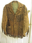 Vtg Cowboy Cowgirl Western Pioneer Reenactment Suede Fringe Jacket
