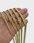 Solid 14k Gold Miami Cuban Link Chain Necklace 18-28    3-6mm Real 14kt Men Women