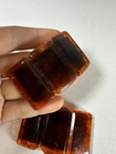 Vintage Shoe Clip Buckle Tortoiseshell Brown Lucite Pair Rectangle