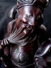 Antique Highly Detailed Chinese Wood Carving 18th Century 16  Tall Very Heavy
