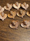 Lot Of 10 Cherub Head Post Earrings France Vintage 60s Brass Stampings Jewelry 