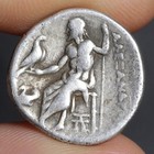 Alexander The Great Drachma Lifetime Issue Ancient Greek Silver Coin 328bc Zeus