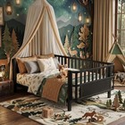 Toddler Bed For Boys Girls With Guard Rails Kids Children New Rectangular