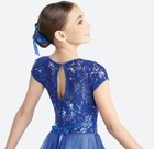 Revolution Dance Costume Adult Size S Blue Sequin Dress Top Tulle Skirt Rc19792