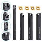 4pcs Lathe Turning Tools   10pcs Indexable Carbide Inserts Boring Bar Holder Set