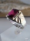        Size 9 Vintage Sterling Silver And Solid Yellow Gold Ruby Men s Ring 