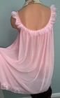 New Frilly Sheer Chiffon Nightie Babydoll Negligee 2x Satin Ribbons Butterflies