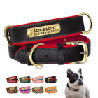 Soft Leather Personalized Dog Collar Id Tag Engraved For Small Medium Large Dogs