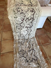 Antique Estate Extravagant Lace   Embroidered Curtain Panel