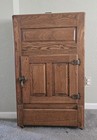 Antique Ice Box  Beautiful Solid Oak  Very Good Condition  Original Hardware