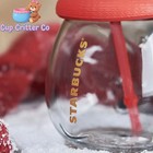 New Rare Starbucks China 2022 Christmas Cute Penguin 22oz Glass Straw Cup