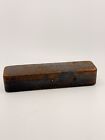 Gorgeous Antique Leather And Velvet Button Open Jewelry Casket  See Desc 