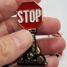 Lions Club Stop Drugs Street Sign 3d Shaped Member Lapel Pin Lot 