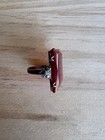 Antique Sterling Silver Ring With Red Gemstone  Size 5 Vintage Nice