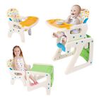 Baby High Chair Table 3 In 1 Convertible Play Seat Booster Toddler Feeding Tray 